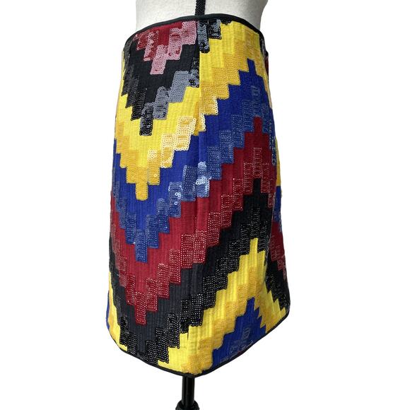 H&M Zigzag Sequin Mini Skirt Size 8 - Picture 11 of 16